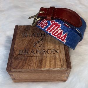 Smathers & Branson Ole Miss Needlepoint Belt-40